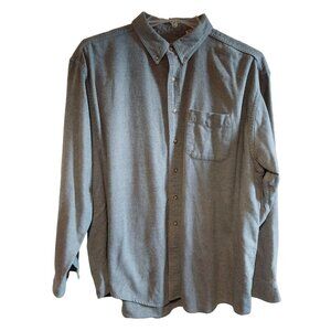 L.L. Bean Mens XXL Gray Button-Down Shirt 100% Cotton Made In Canada